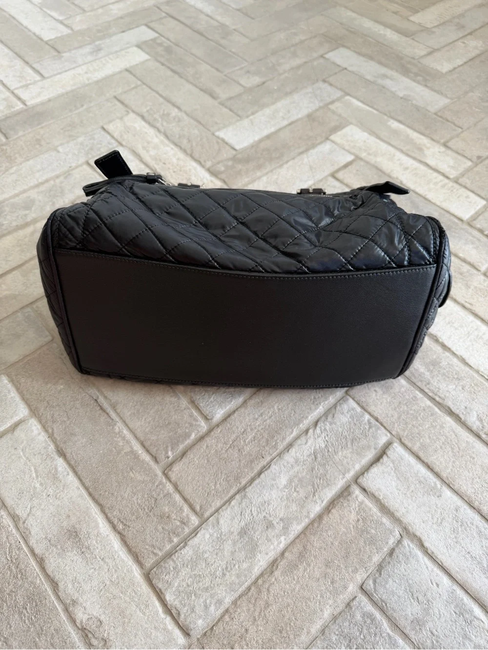 Dolce & Gabbana Miss Easy Way Black Quilted Nylon Leather Satchel Bag